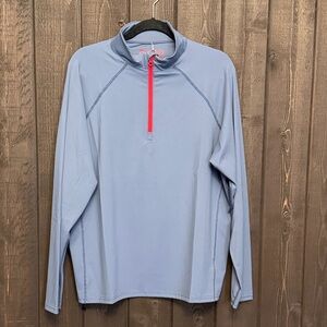 Badd Bogey Golf Shirt Mens Sz MED Quarter Zip 1/4 Zip Gray/Blue Pullover NWT